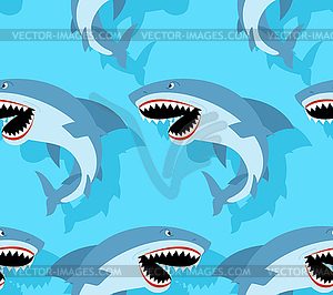 Shark pattern seamless. Sea predator background. - vector clip art