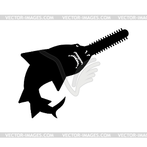 Sawfish icon sign . marine predator saw fish. ill - vector clip art