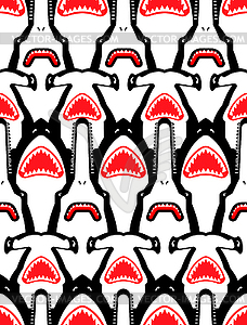 Shark pattern seamless. Marine predator - vector clipart