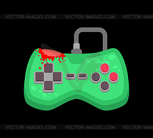 Zombie gamepad . Green monster joystick. illustra - vector clip art