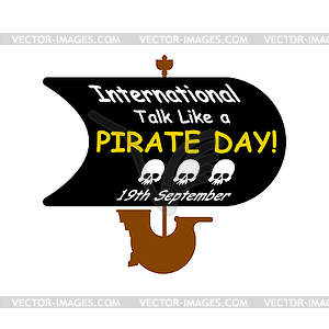 International Talk Like Pirate Day. Pirates` ship - vector clipart