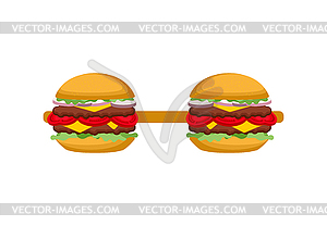 Hamburger dumbbell . Fast food sport. illustratio - vector image