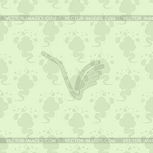 Fart pattern seamless. green smoke gas background. - vector clipart