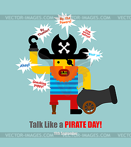 Международный день пиратов. пиратский разговор - векторный графический клипарт