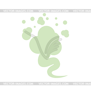 Fart sign green smoke gas. Farting symbol - vector image