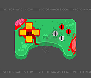 Zombie gamepad . Green monster joystick. illustra - vector clipart