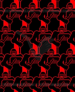 Skeleton riot police pattern seamless. Skull in - vector image