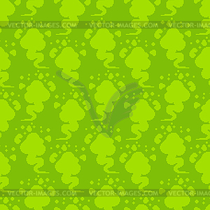 Fart pixel art pattern seamless. 8 bit green smoke - vector clipart