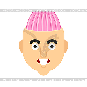 Jelly in head. No brain concept - vector image