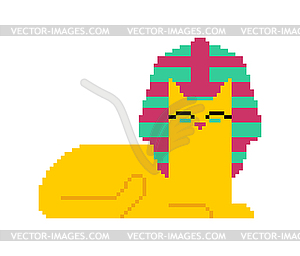 Egyptian sphynx cat pixel art. Pixelated Egypt - vector EPS clipart