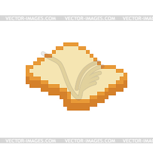 Sliced bread pixel art. Pixelated Food rooty. 8 - vector image