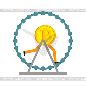 Bitcoin is running. Concept Increase in value of - vector clipart