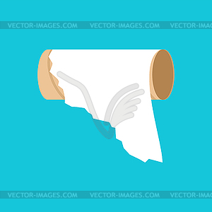 Last piece on toilet paper roll. latest sheet of - vector clipart