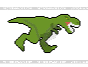 Dinosaur tyrannosaurus rex pixel art. Pixelated - vector clipart