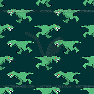 Dinosaur tyrannosaurus rex pixel art pattern - vector image