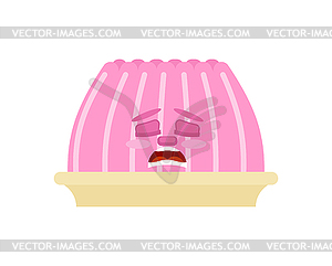 Sad Jelly . melancholy jell. sorrowful Sweetness - vector clipart