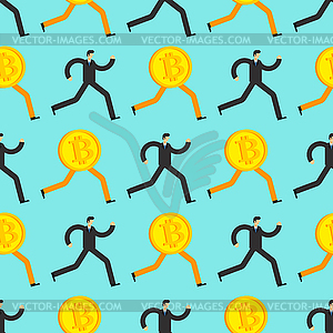 Bitcoin is running pattern seamless. Concept - vector image