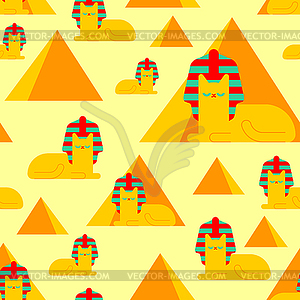 Egyptian sphynx cat pattern seamless. Egypt pet - vector clip art