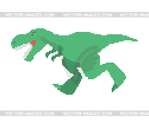 Динозавр тираннозавр рекс пиксель арт. Пиксельный - векторное изображение EPS