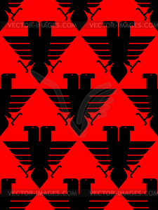 Two-headed eagle pattern seamless. Black bird of - vector image