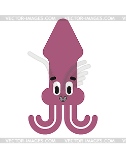 Cute Squid . Cartoon calamary sea animal. illustr - vector image