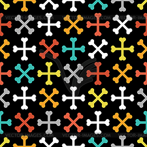 Bones pattern seamless. Crossbones Halloween - vector image