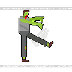 Zombie pixel art. pixelated zombi . 8 bit Dead man - vector clip art