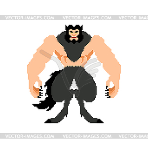 Werewolf pixel art. pixelated werwolf Monster. 8 bi - vector clipart