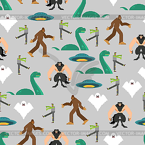 Paranormal pixel art pattern seamless. Werewolf - vector clip art
