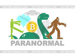 Paranormal object Concept. Bitcoin and zombies. - vector clipart