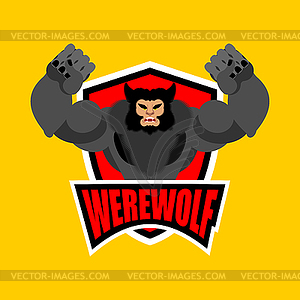Werewolf sport logo. werwolf Sports team club - vector clip art