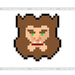 Werewolf pixel art. pixelated werwolf Monster. 8 bi - color vector clipart