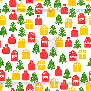 Christmas pattern seamless. Santa icon pattern - vector clip art