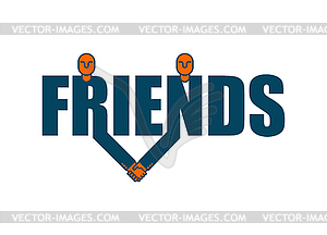 Friends handshake logo. Friendship symbol. letters - vector image