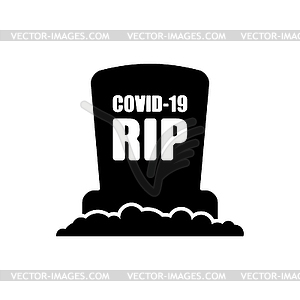 Смерть covid-19 RIP. Могила коронавируса. - изображение векторного клипарта
