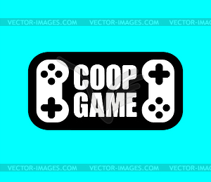 Cooperative game sign. Coop game logo. Video game - vector clipart / vector image