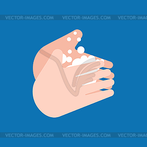 Washing hands with soap sign. To wash hands - vector clipart