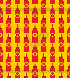 Ketchup bottle pattern seamless. Packing ketchup - vector clipart