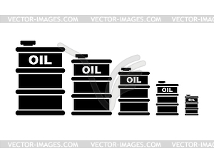 Graph of fall in oil prices. An expanding barrel - vector clipart