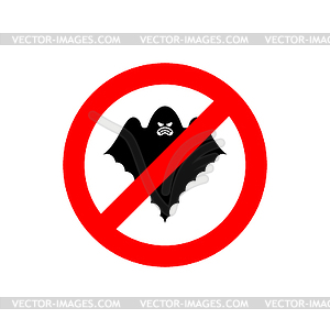 Stop Ghost. Ban Spooky. Red prohibition road sign - vector clip art