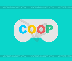 Cooperative game sign. Coop game logo. Video game - vector image