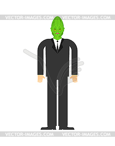 Reptilian in human form. Alien land invaders. - vector image