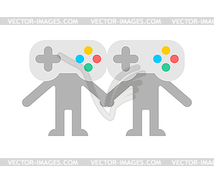 Cooperative game sign. Coop game logo. Video game - vector clipart / vector image