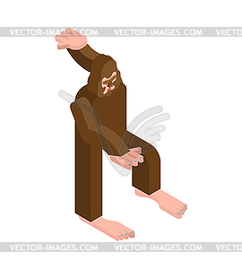 Yeti isometric . bigfoot now monster. illustratio - vector image