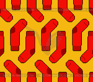 Socks pixel art pattern seamless. pixelated sox 8bi - vector EPS clipart