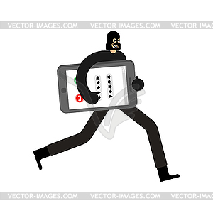 Call of Thief. Incoming call of Rogue. Phone - vector clipart