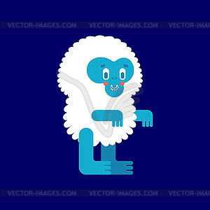 Cute yeti . small bigfoot cartoon - vector image