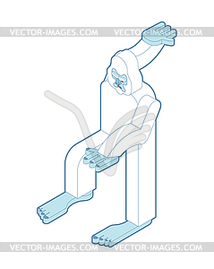 Yeti isometric . bigfoot now monster. illustratio - vector image