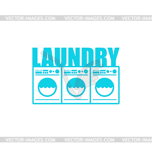 Laundry sign. washhouse logo. washing house icon. - vector clipart