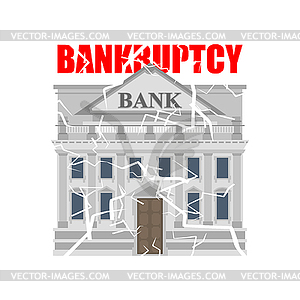 Bank bankruptcy sign. Bank collapse icon - vector image